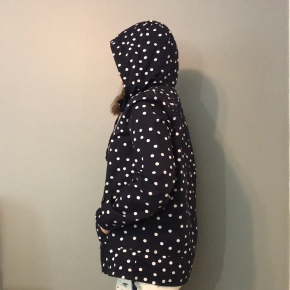 St. John’s bay polka dot quarter zip w hood size m - Picture 5 of 8